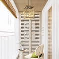 thumbnail image 3 of Parrot Uncle 19" Farmhouse Browm LED Caged Chandelier, Dining Room Wood Caged Chandelier, 3 of 4