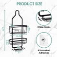 thumbnail image 2 of Hanging Shower Caddy Over ShowerHead, 3 Tier Rustproof Shower Shelves Organizer with Hooks & Soap Holder, Anti-Swing Bathroom Shower Organizer, Black Shower Caddy Hanging, 2 of 6