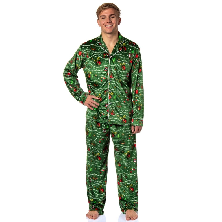 Mens grinch pajama set hotsell