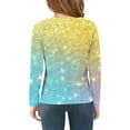 thumbnail image 4 of Suilloe Toddler Girls Shirts Gradient Long Sleeve Sequin Printed Round Neck Top Kids Girls Spring Summer Fasion Novelty Flash Shirts,4 -5 Years, 4 of 4