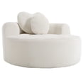 thumbnail image 6 of Leumius Oversized Round Chair Lounge Chaise Indoor,Upholstered Round Sofa Bed with Memory Foam,Comfy Cloud Circle Chair with Deep Seat for Living Room Bedroom,No Assembly Required,Beige, 6 of 11