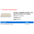 thumbnail image 2 of Air Filter - Compatible with 2006 - 2015 Mazda MX-5 Miata 2.0L 4-Cylinder 2007 2008 2009 2010 2011 2012 2013 2014, 2 of 2