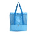 thumbnail image 1 of Sonducket Bolso de hombro transparente de malla para mujer, bolso grande portátil para preservación del calor de doble capa, bolsos de playa Envolturas para manijas de equipaje Azul, 1 of 6