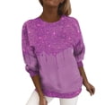 thumbnail image 2 of Dyfzdhu Sparkly Sequin Sweatshirts for Women Plus Size Pullover Trendy Casual Long Sleeve Printed Loose Crewneck Sweatshirts Hot Pink, 2 of 3
