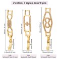 thumbnail image 2 of 6pcs 6 styles Rack Plating Brass Micro Pave Clear Cubic Zirconia Watch Band Clasps Cadmium Free & Lead Free Long-Lasting Golden 33~35x5.5~10x4mm Hole: 3~4x3~3mm 1pc/style, 2 of 7