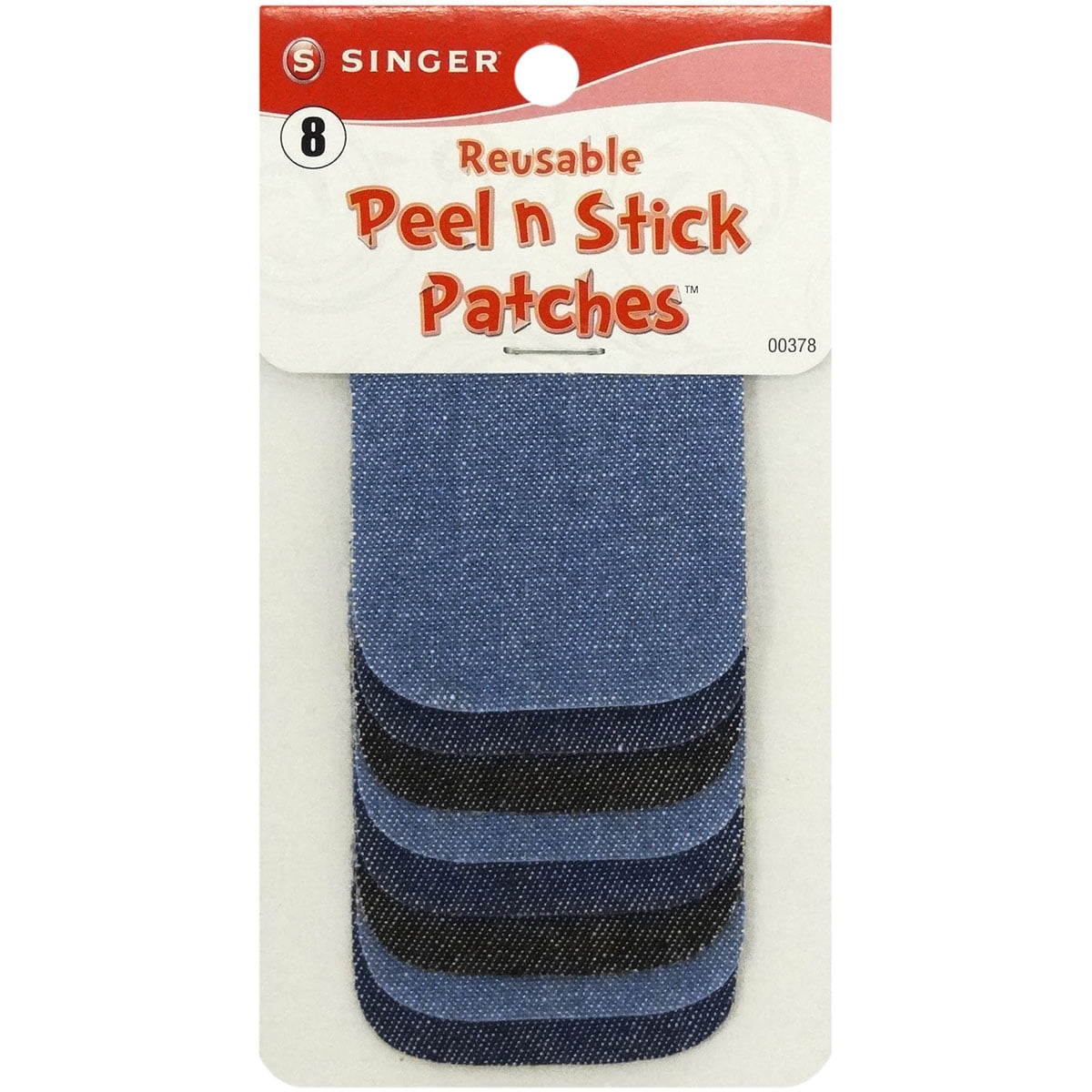 Singer Peel N Stick Reusable Patches 3/"X2/" 8//Pkg-Assorted Denim