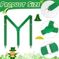 thumbnail image 4 of Men‘s Leprechaun Costume with Leprechaun Hat Beard Bow Suspender, Shamrock Glasses,St Patrick's Day Costume for Irish Party, 4 of 7