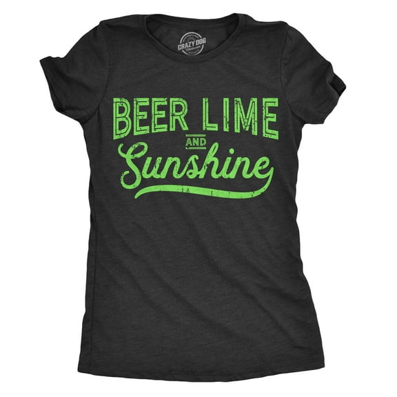Womens Beer Lime and Sunshine T Shirt Funny Summer BBQ Tee for Ladies Womens Graphic Tees