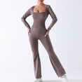 thumbnail image 5 of Mono de deportes nuevos para mujer, pantalones acampanados para Fitness, traje de Yoga de una pieza, trajes de gimnasio y baile, conjunto de ropa deportiva para entrenamiento, 5 of 5