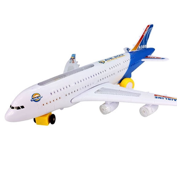 AJZIOJIRO Toddlers Airplane Toy for Kids with Lights and Sounds - Friction Powered Push Go Plane Toys for 3  Year