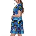 thumbnail image 2 of Hirioo Hawaiian Style for Short Sleeve Dress Women's Short Sleeve Dress with Pockets, 2 of 6