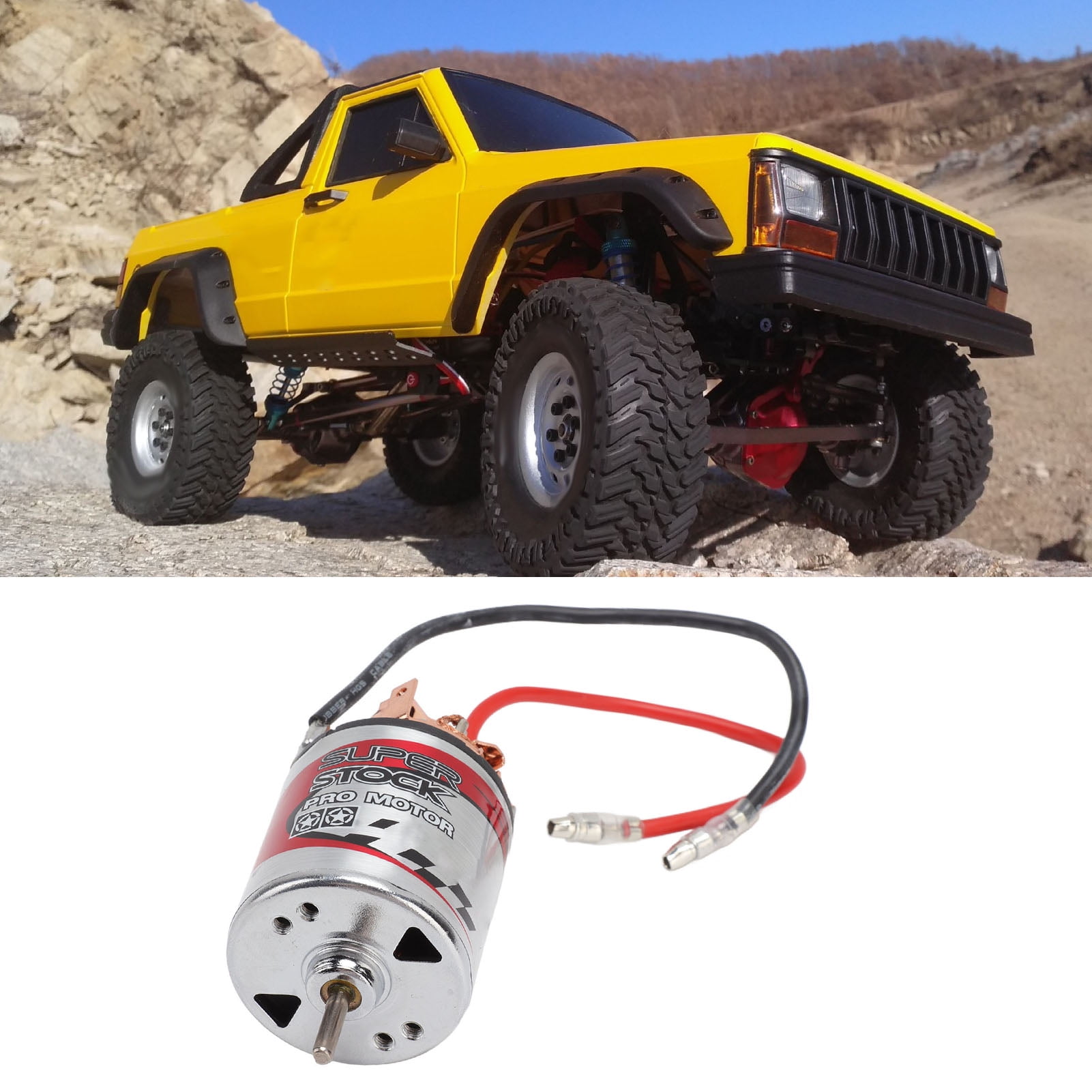 540 Brushed Motor With 360A ESC - 35T High Torque RC Motor For Trucks, SUVs & Crawlers (7.2-7.4V)