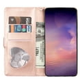 thumbnail image 4 of Galaxy Note 20 Ultra Case, Allytech Bling Glitter PU Leather TPU Inner Flip Cover Stand Magnetic Wrist Strap Zipper Pocket Cards Slots Shockproof Wallet Case for Samsung Galaxy Note 20 Ultra,Rosegold, 4 of 4