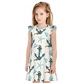 thumbnail image 1 of Balery Anchors And Shells Camisón de princesa para niñas, pijama de algodón con mangas abullonadas, suave y bonito.-Small, 1 of 6