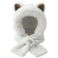 thumbnail image 5 of Tumao Scarf Hat with Fox Ears, Hooded Warm Scarf Fluffy Soft Bear Warmer Neck, Winter Cozy Gifts, 5 of 6