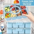 thumbnail image 4 of Divided Serving Tray with Lid and Handle, Portable Snackle Box Charcuterie Container for Party, Veggies, Fruits, Nuts, Candy, Food Tray Platter Snack Box for Entertaining, Picnic, Blue, 4 of 8