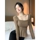 thumbnail image 1 of Suéteres para mujer, lisos, combinables, modernos, para el tiempo libre, para la oficina, para vacaciones, ropa de calle, delgados, estéticos, elegantes, sencillos, dulces y con estilo., 1 of 6
