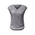 thumbnail image 4 of Endives Womens Tnak Top V Neck Sequin Sleeveless Tops Elastic Sparkly Tank Top For Women, 4 of 4