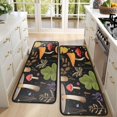 thumbnail image 4 of Kitchen Rugs Sets Of 2,Colorful Mushroom Leaf Black Pattern Anti Fatigue Kitchen Mat Rugs Non Slip Washable,Decorative Kitchen Floor Mats for Kitchen,Sink,Laundry,17"x47"+17"x47", 4 of 5