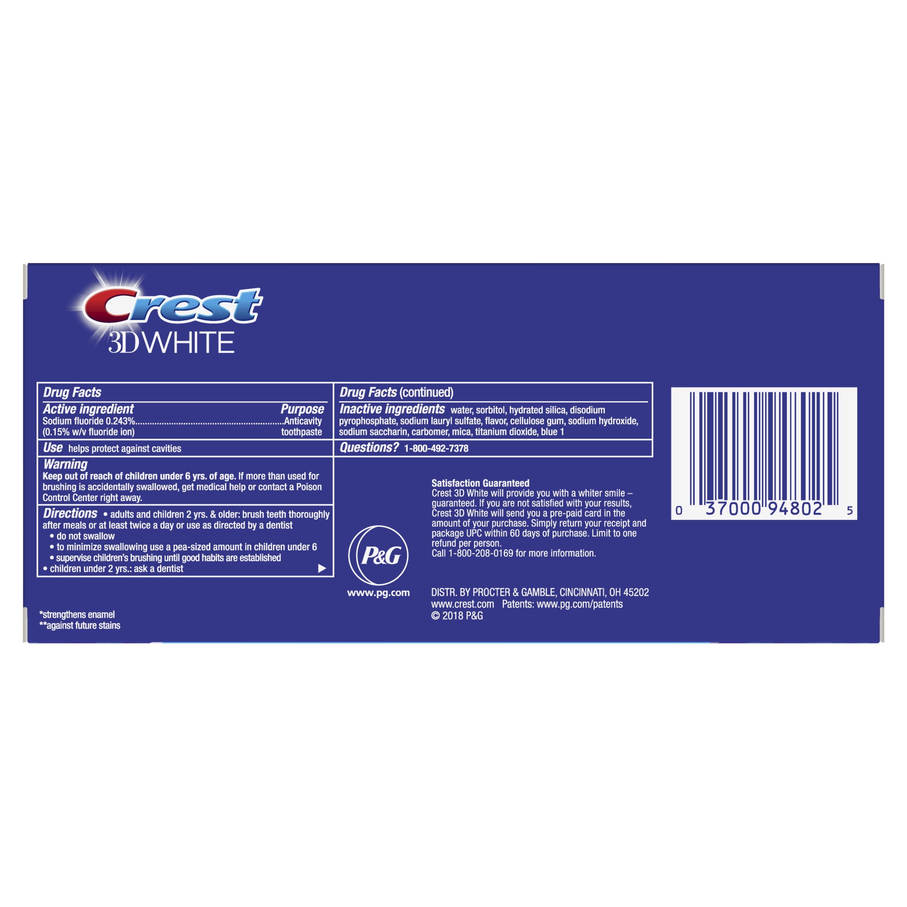 Crest 3D White Arctic Fresh Whitening Toothpaste, Icy Cool Mint, 4.8 oz (Pack of 2)