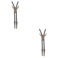 thumbnail image 3 of Qarigey Corbatas doradas para hombres Bolo de moda estadounidense Corbata de collar de estilo occidental ajustable como regalo perfecto con cuerno de Type2 NO2 Qarigey CBP190930, 3 of 6