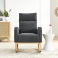 thumbnail image 2 of Rocking Chair, 27.6" Modern Waterproof Tufted Upholstered Accent Rocking Chair with 2 Side Pockets Nursery Glider Armchair with Solid Wood Base Comfy Single Sofa Chair for Living Room, Dark Grey, 2 of 7