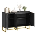 thumbnail image 2 of Moderno buffet sideboard: 3 doors y estante design, wood credenza consola gabinete in negra, 2 of 7