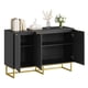 thumbnail image 2 of Moderno buffet sideboard: 3 doors y estante design, wood credenza consola gabinete in negra, 2 of 7