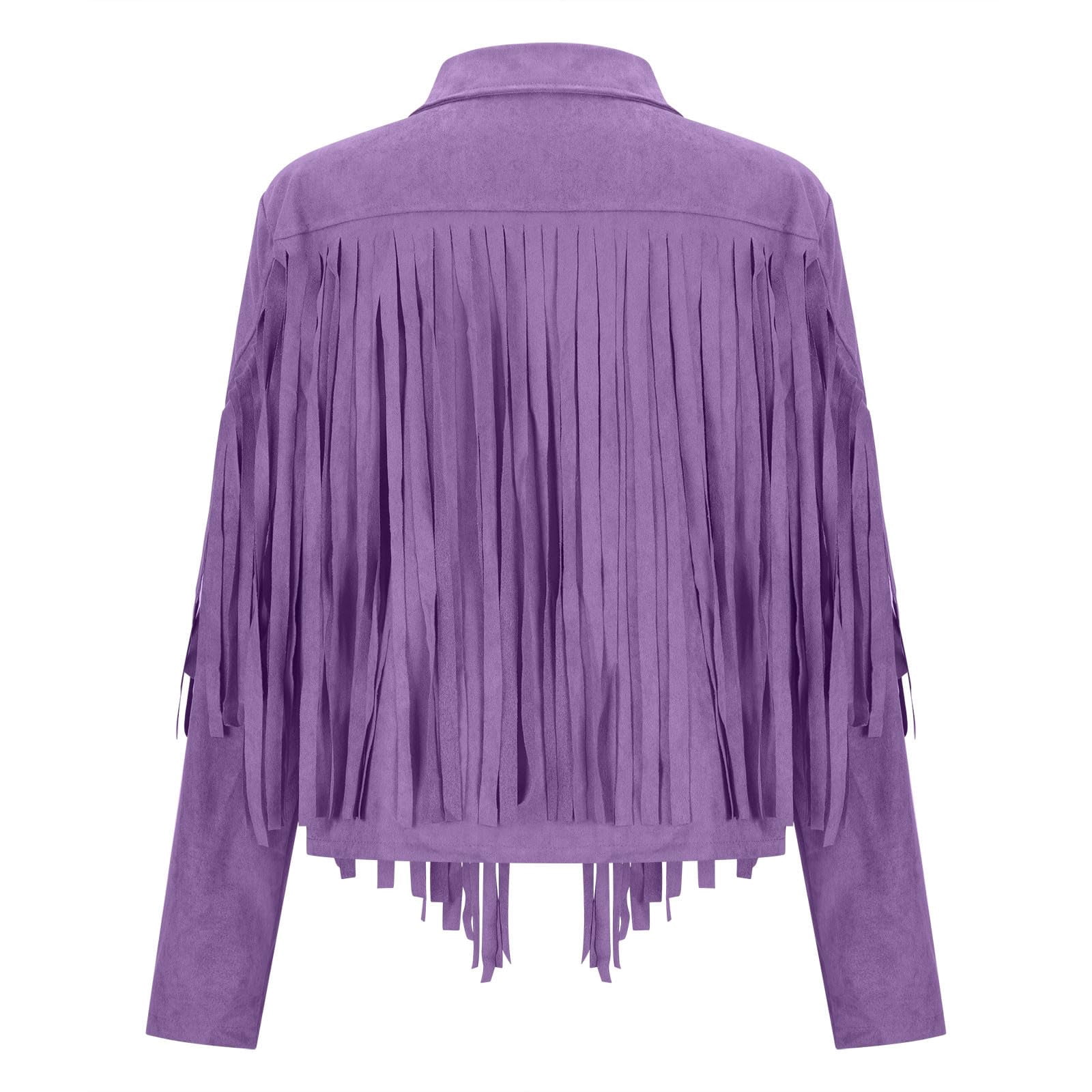 Womens Vintage Western Fringe Vest Tops Classic Suede Leather 70s Cowboy Shirt Sleeveless Tassel Cardigan Coat