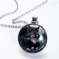 thumbnail image 2 of Wolf Stunning Women's Circular Glass Pendant Necklace Jewelry, 2 of 5