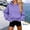 Purple, variant on Women's Cropped Hoodies Sweatshirts Cute Plus Size Long Sleeve Tops Loose Pullover Shirts with Pocket Blue