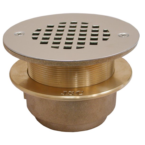 2" IPS Bronze Shower Drain with Standard Spud and Stainless Steel