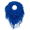 thumbnail image 1 of Peach Couture Stunning Winter Chevron Zig Zag Design Fringe Infinity Loop Scarf (Blue), 1 of 1
