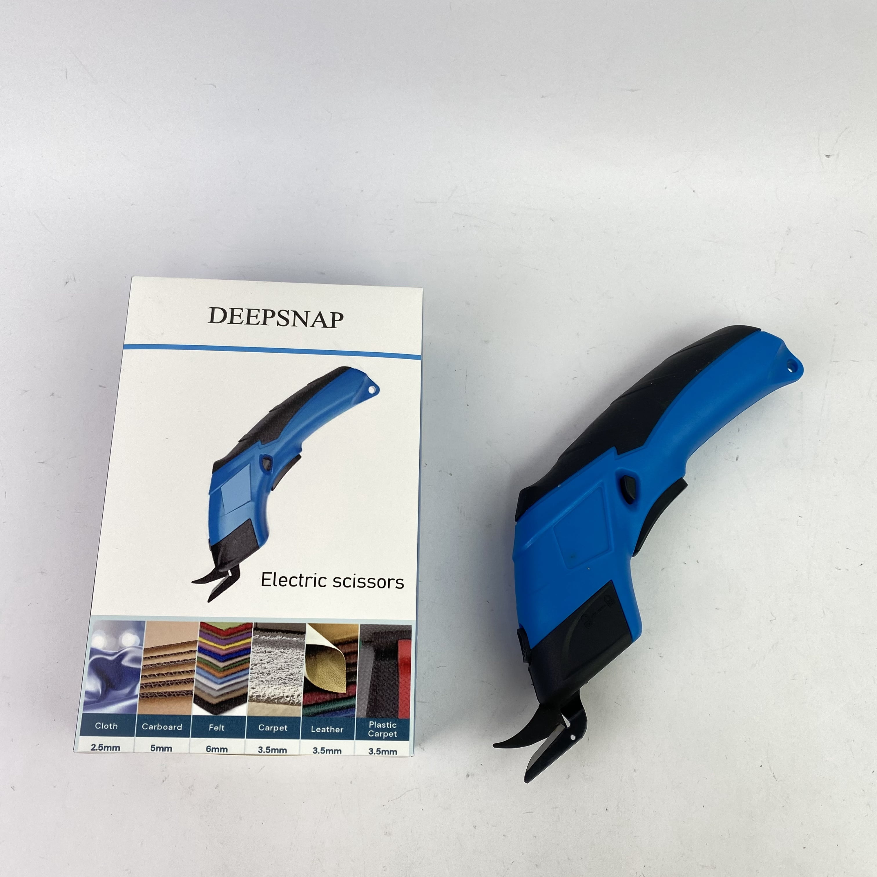 DEEPSNAP Cordless Electric Scissors, Cardboard Cutter, Rechargeable Powerful Scissor Cutting Tool for Cardboard, Fabric, Leather, Carpet, Plastic