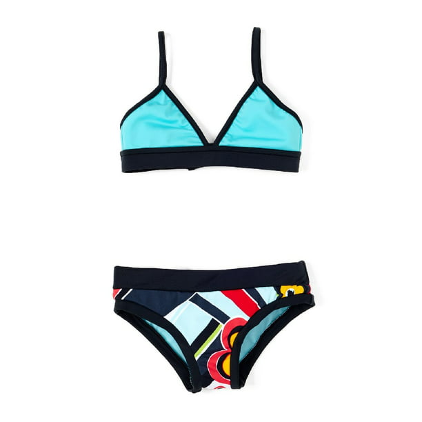 Azul Swimwear - Azul Turquoise Rockin Retro Strap Triangle Bikini 2 Pc ...