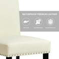 thumbnail image 2 of Subrtex Set of 2 Modern Upholstered Dining Chairs with Nailhead Trim and Wooden Legs, White, 2 of 7