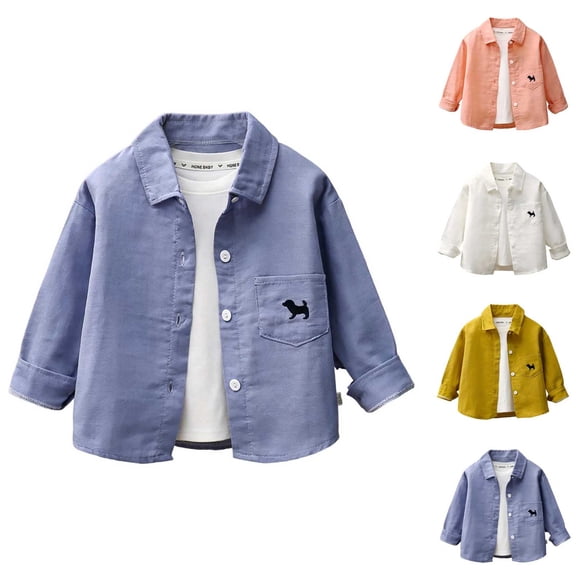 Abtuhar Toddler Boys Fall Winter Casual Outerwear and Jackets Print Turn‑down Collar Button Coat for 0‑10 Years