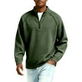 thumbnail image 2 of Qwertyu Long Sleeve Waffle Shirts for Men Mokaloha Knit Textured Golf Sweatshirts Lightweight Plain Basic Workout Polo Shirts Army Green S, 2 of 6