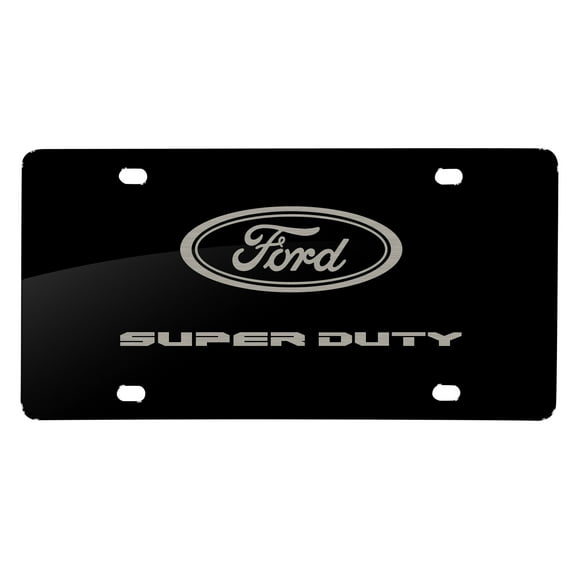 Ford Logo Super-Duty Laser Mark Matt-Look Black Acrylic License Plate