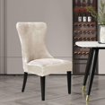 thumbnail image 2 of XUELC Armless Back Chair Cover Velvet High Back Curved Chair Cover Removable Dining Chair Cover Non-Slip Washable Chair Cover for Banquet, Beige Set of 1, 2 of 7