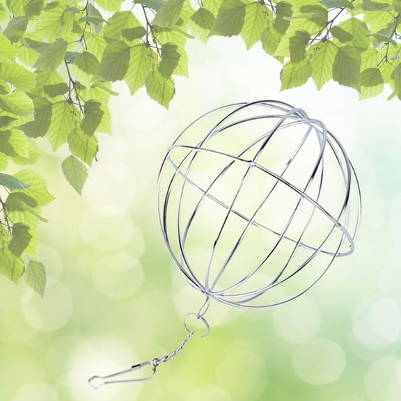 HORIALENCE 2Pcs Silver Stainless Steel Ball-shaped Grass Feeding Ball for Rabbit Hay and Small Animal Activity