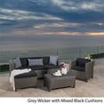 thumbnail image 2 of Noble House Puerta 6 Piece Outdoor Wicker Sectional Sofa Set in Black, 2 of 5