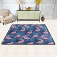 thumbnail image 2 of SKYSONIC 36x24in Pattern Pink Flamingos Area Rug, Tropical Palm Leaves Non-Slip Floor Carpet for Indoor Living Dining Room Bedroom, 2 of 7