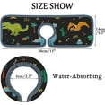 thumbnail image 2 of GZHJMY 2PCS Faucet Absorbent Mat, Cute Cartoon Dinosaurs Brown Washable Sink Splash Guard Drip Catcher, Kitchen Bath Countertop Microfiber Sink Drying Mats for Kitchen, 2 of 7