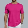 thumbnail image 4 of Sopiago Mens Casual Slim Fit Short Sleeve Crew Neck T-Shirts Soft Lightweight Tshirt Men Hot Pink,M, 4 of 7