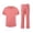 Pink, variant on Men Scrub Set-Stretch V-Neck Scrub Top & Jogger Pant with 6 Pockets, Scrubs for Men