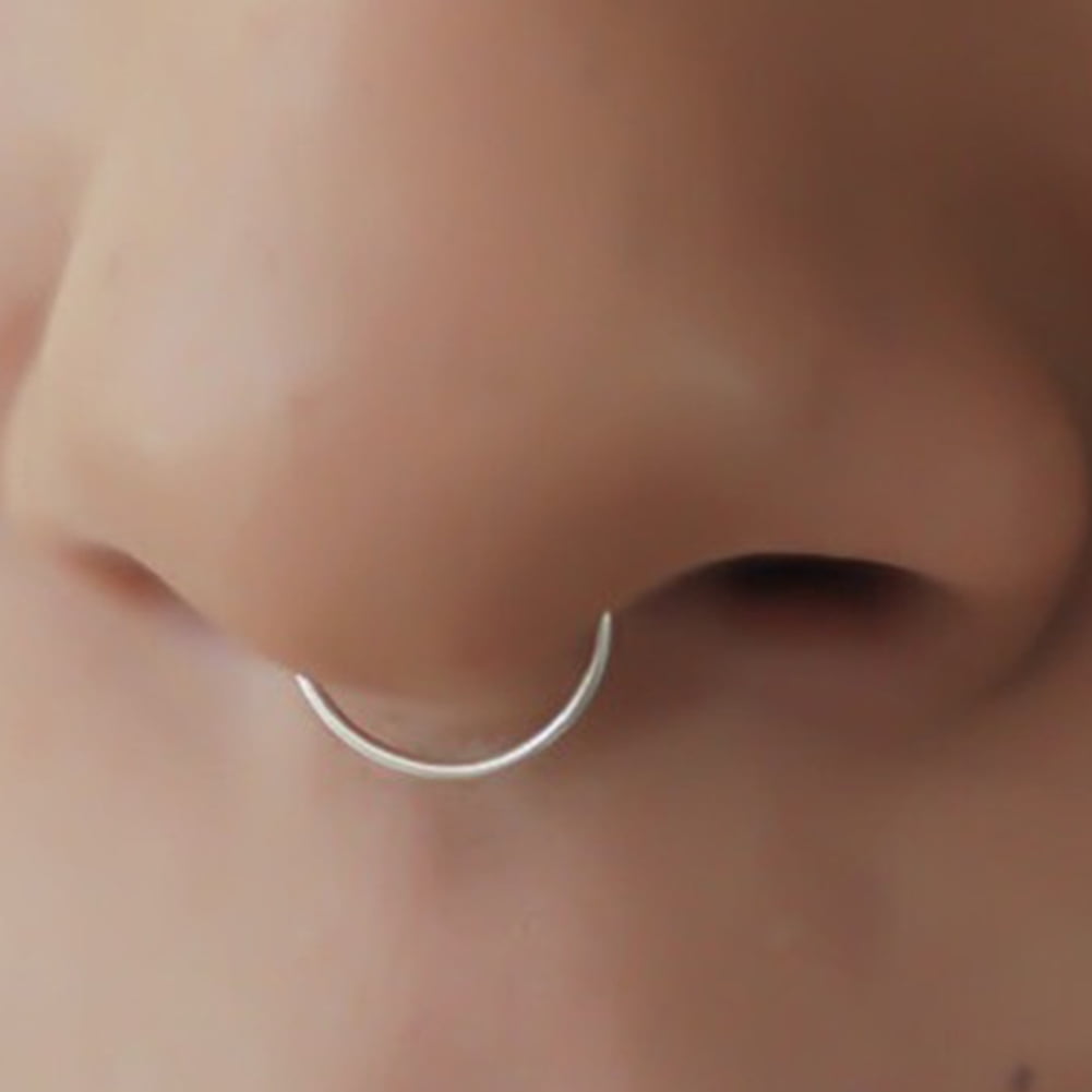 Fake Septum Clip On Nose Ear Ring Segment Hel Tragus Faux Clicker Non PiercingCN 