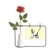 thumbnail image 1 of Brush Compose White Suit Inheritance Artificial Rose Flower Hanging Vases Decoration Bottle, 1 of 3