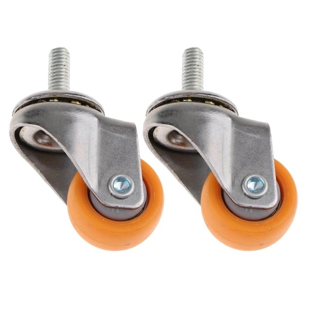 2x Rueda giratoria giratoria Nylon Reemplazo de perno de vástago Rueda de carro 1 ''
