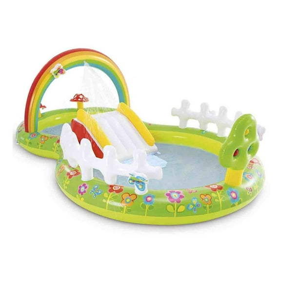 Alberca Piscina Centro Juegos Inflable Arcoiris Jardin Intex